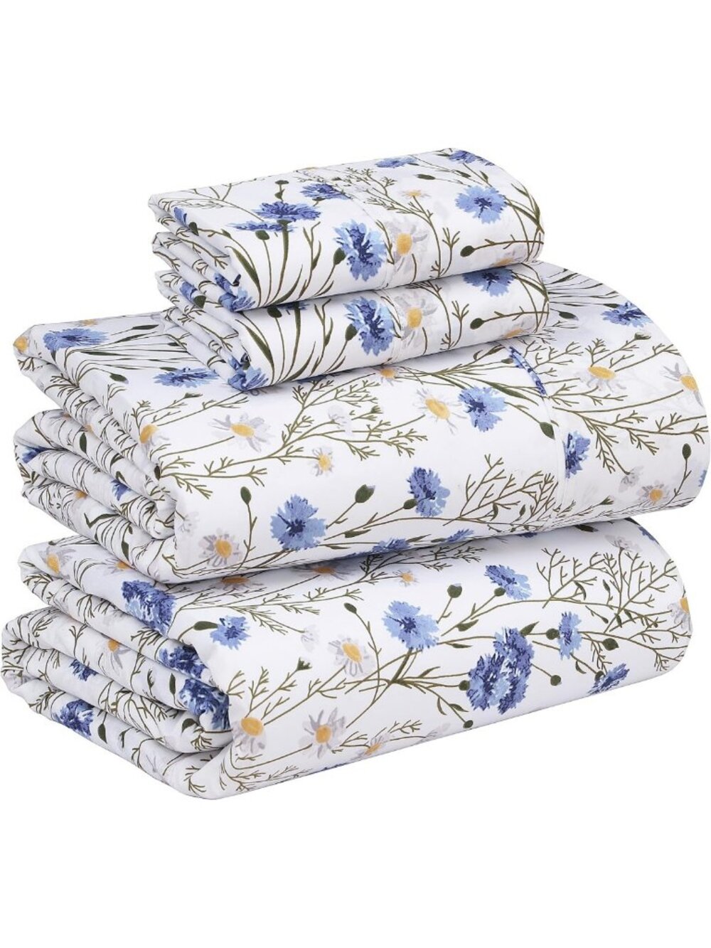 100% Cotton Percale King Sheet Set - Soft, Breathable, Sweet Pea Color